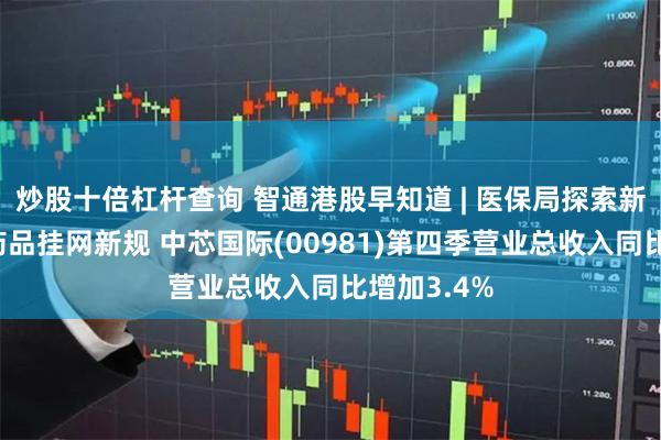 炒股十倍杠杆查询 智通港股早知道 | 医保局探索新上市化学药品挂网新规 中芯国际(00981)第四季营业总收入同比增加3.4%