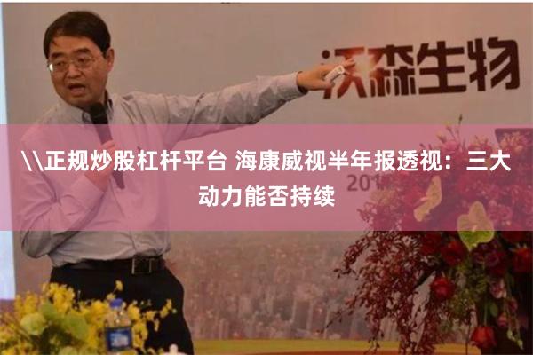 \正规炒股杠杆平台 海康威视半年报透视：三大动力能否持续