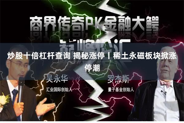 炒股十倍杠杆查询 揭秘涨停丨稀土永磁板块掀涨停潮