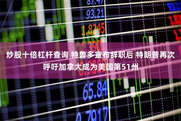 炒股十倍杠杆查询 特鲁多宣布辞职后 特朗普再次呼吁加拿大成为美国第51州